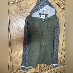 Mudd Military style Jacket, army green and dark gray Size Large